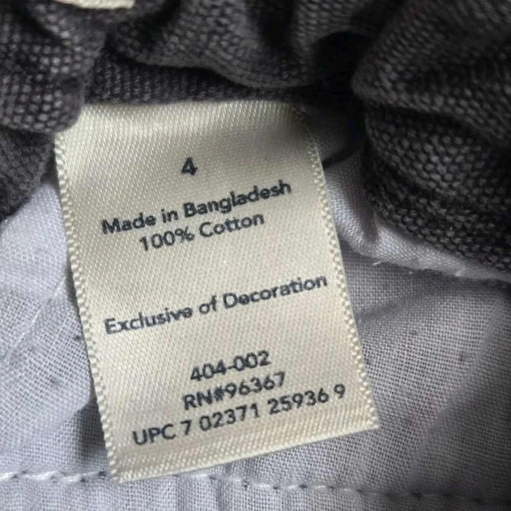OshKosh BGosh Boys Size 4 Gray Canvas Cargo Pants Adjustable Waist Utility Play